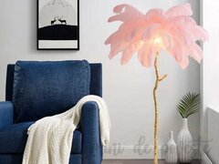 Lampadar cu pene naturale Pink 800